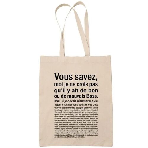 Planetee Tote bag Boss Situation Homme Beige - Idée Cadeau Sac cabas Bandoulière, Sac de Plage - Imprimé en France