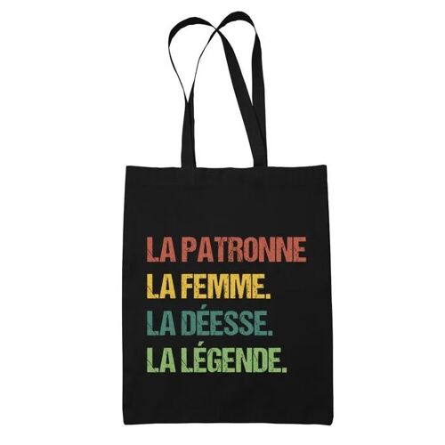 Tote bag La patronne Déesse Légende Vintage | Idée Cadeau Sac cabas Bandoulière, Sac de Plage, Sac à Main Femme | Imprimé en France