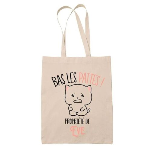 Tote bag Eve Bas les pattes Chat | Sac en toile coton Original Cadeau Anniversaire Noël Humour fête des mères