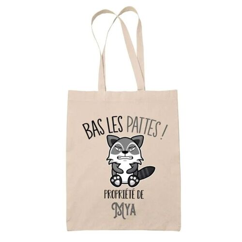 Tote bag Mya Bas les pattes Raton laveur | Sac en toile coton Original Cadeau Anniversaire Noël Humour fête des mères