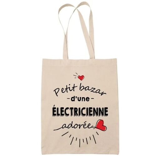 Tote bag Électricienne adorée femme | Idée Cadeau Sac cabas Bandoulière, Sac de Plage | Imprimé en France