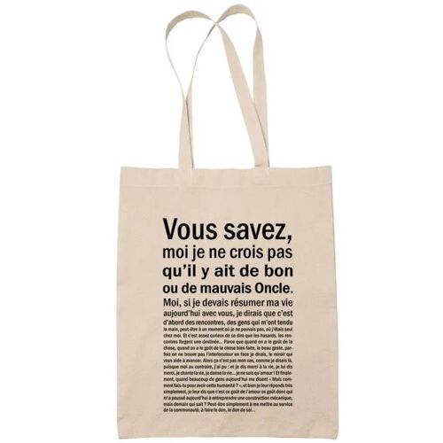 Tote Bag Oncle Situation Homme Beige | Idée Cadeau Sac cabas Bandoulière, Sac de Plage | Imprimé en France