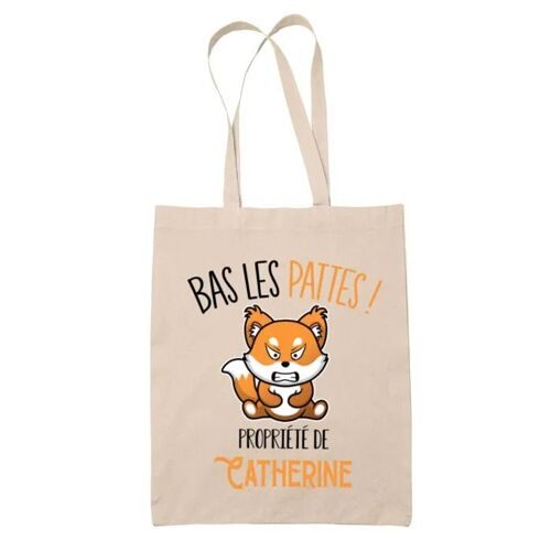 Tote bag Catherine Bas les pattes Renard | Sac en toile coton Original Cadeau Anniversaire Noël Humour fête des mères