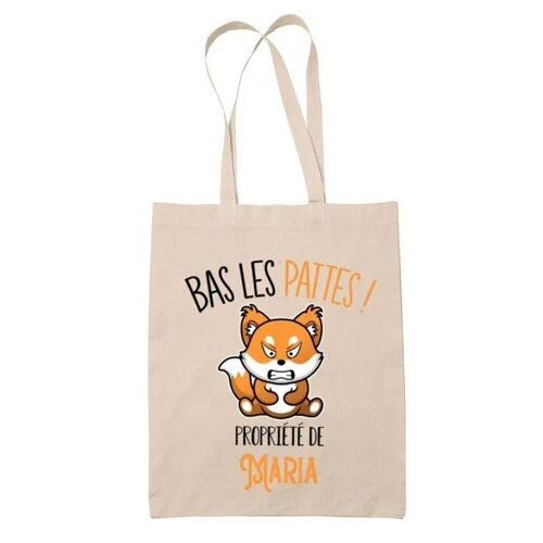 Tote bag Maria Bas les pattes Renard | Sac en toile coton Original Cadeau Anniversaire Noël Humour fête des mères