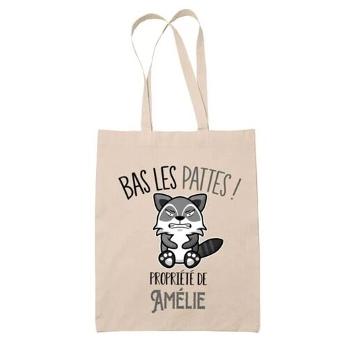 Tote bag Amélie Bas les pattes Raton laveur | Sac en toile coton Original Cadeau Anniversaire Noël Humour fête des mères