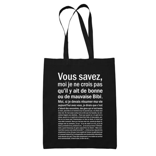 Tote Bag Bibi Situation Femme Noir | Idée Cadeau Sac cabas Bandoulière, Sac de Plage, Sac à Main | Imprimé en France