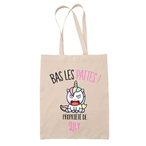 Tote bag Lily Bas les pattes Licorne | Sac en toile coton Original Cadeau Anniversaire Noël Humour fête des mères