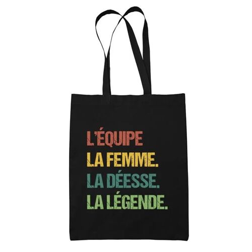 Tote bag L'équipe Déesse Légende Vintage | Idée Cadeau Sac cabas Bandoulière, Sac de Plage, Sac à Main Femme | Imprimé en France