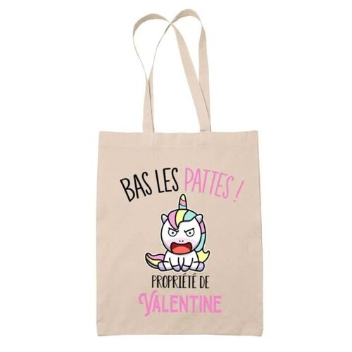 Tote bag Valentine Bas les pattes Licorne | Sac en toile coton Original Cadeau Anniversaire Noël Humour fête des mères