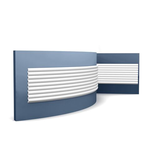3d panneau mural Orac Decor WX218F FLUTE XL Lambris mural Panneau acoustique Moulure flexible Cimaise Moulure en stuc Moulure décorative design moderne blanc 2 m