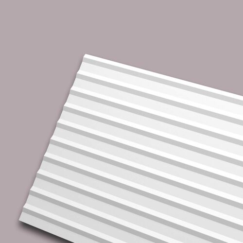 3d panneau mural NMC PLISSÉ L 2600 WALLSTYL Noel Marquet Lambris mural Panneau acoustique Élément décoratif Cimaise Moulure en stuc Moulure décorative design moderne blanc 2,6 m