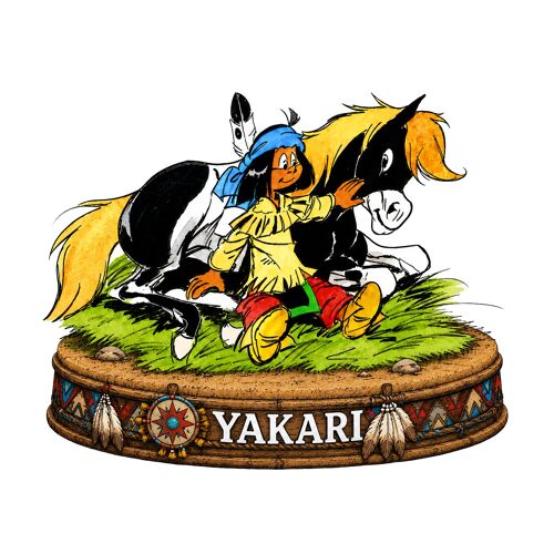 Silhouette Yakari Et Petit Tonnerre Hd 14 Cm En Bois
