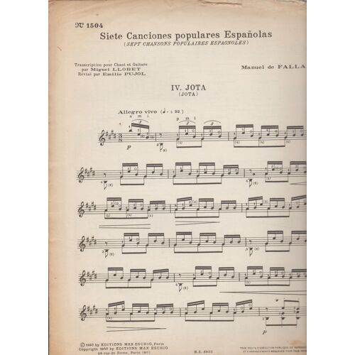 Manuel De Falla Siete Canciones Populares Espanolas N°4 Jota
