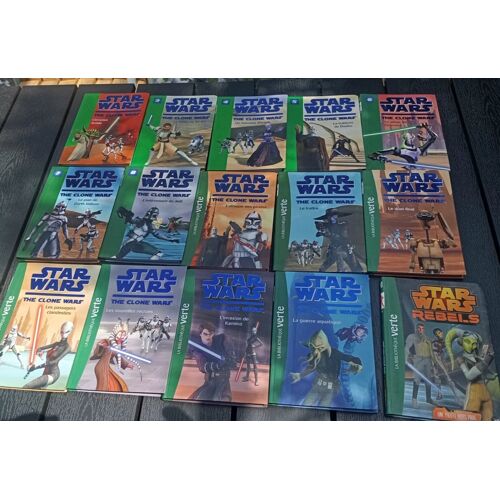 Lot 15 Romans Star Wars The Clone Wars 1 3 4 5 6 7 8 10 11 12 13 15 16 17 L' Invasion Droide, Le Retour De R2 D2, Un Nouveau Disciple, La Trahison De Dooku, Le Piège De Grievous, Le Plan De Darth Sidi