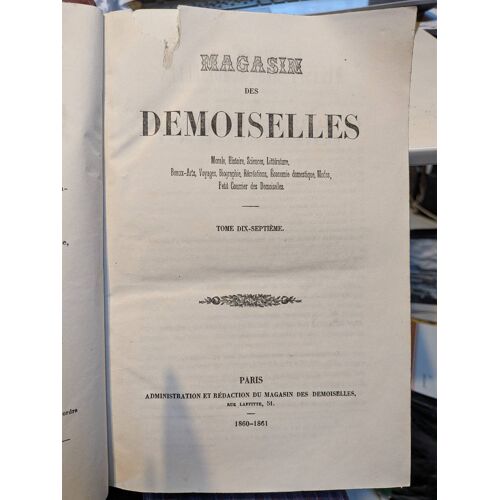 Magasin Des Demoiselles .. Tome Dix Septième .. 1860 1861