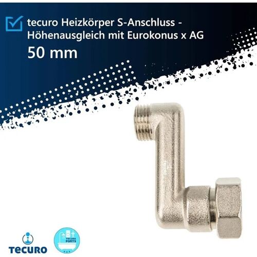 tecuro Raccord en S pour radiateur - 50 mm - Compensation de hauteur avec eurocône