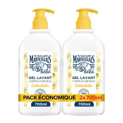 Duo Gel Lavant 2 En 1 Calendula (Lot De 2*700 Ml) ¿ Formule Douce Et Respectueuse Des Peaux Sensibles 