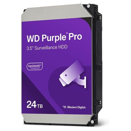 WD Purple Pro WD241PURP - Disque dur - 24 To - surveillance, vidéo intelligente - interne - 3.5" - SATA 6Gb/s - 7200 tours/min - mémoire tampon : 512 Mo