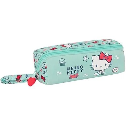 Trousse Carrée Hello Kitty Sea Lovers - Safta - Grande Taille - Confortable Et Polyvalente - Turquoise