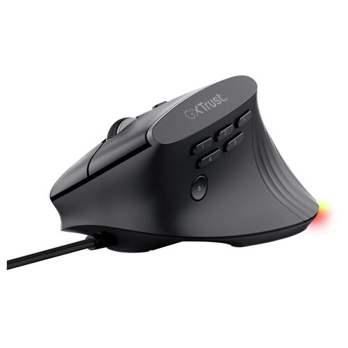Trust Gaming GXT 145 Rexxa - Souris verticale - ergonomique - illuminé - optique - 10 boutons - filaire - USB 3.0 - noir