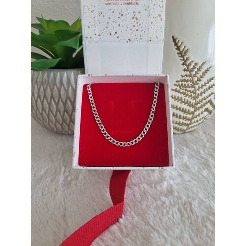 Chaîne Collier Casper Maille Gourmette Argent 925/1000 Longueur 60 Cm Épaisseur 4,2 Mm Neuve