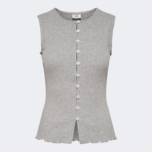 Blouse Jelly Cotelé Col Rond Avec Boutons Femme Jdy