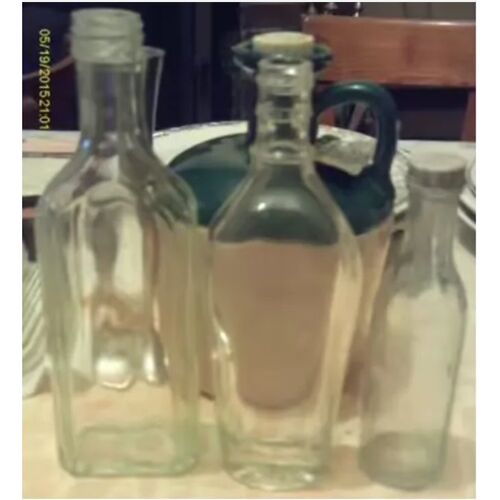 Lot De 3 Bouteilles Pharmaceutiques - En Verre Blanc
