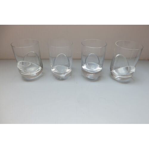 4 Gros Verres Modèle Corolles Daum Cristal