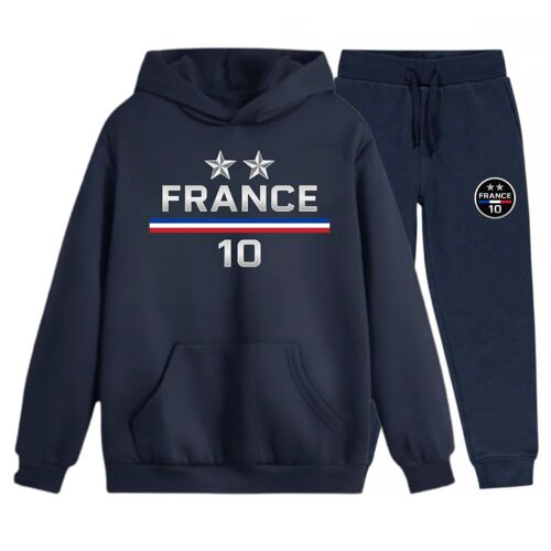 Jogging Survêtement Inspiré France Enfant 2 Etoiles (Nouvelle Collection) (Taille 7-8 Ans,Couleur Bleu)