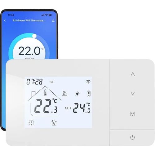 Thermostat d'ambiance connecté Wi-Fi Beok pour chaudière gaz - Blanc