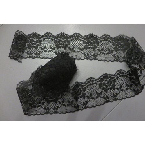 6 Mètres Dentelle Florale Noire