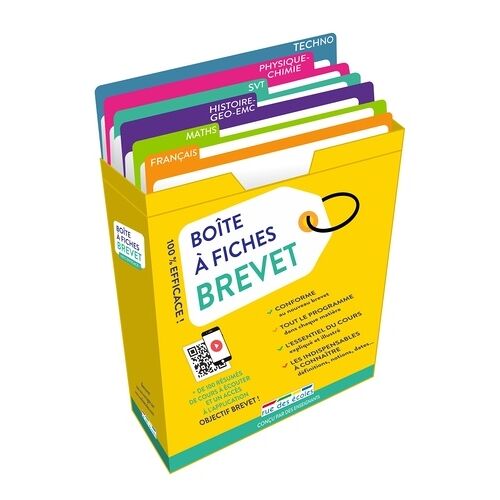 Boite À Fiches - Brevet - 180 Fiches Recto-Verso Pour Réviser Son Brevet !