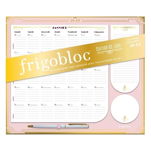 Frigobloc Mensuel 2027 Édition De Luxe Rose - Calendrier Organiseur Familial (De Janv - À Déc. 2027)