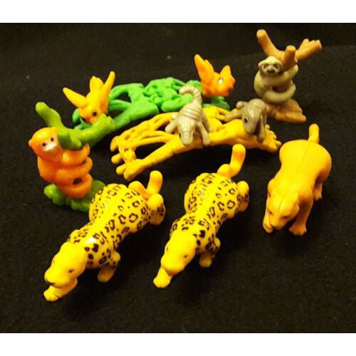 Figurines Natoons "Animaux Dans Les Arbres", "Duos D' Animaux" Et "Félins" (Paresseux, Tamarin Lion Doré, Perroquets, Tatous, Puma Et Jaguars M+F)