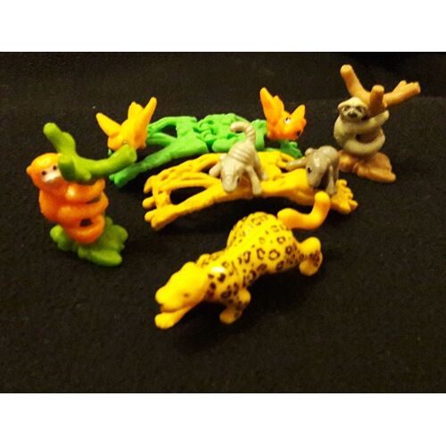 Figurines Natoons "Animaux Dans Les Arbres", "Duos D' Animaux" Et "Félins" (Paresseux, Tamarin Lion Doré, Perroquets, Tatous Et Jaguar)