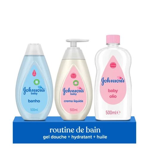 Bundle Soin Complet Johnson's Baby : Huile Pour Bébé (500 Ml) ¿ Lotion Hydratante (500 Ml) ¿ Bain Multisensoriel (500 Ml) ¿ Form