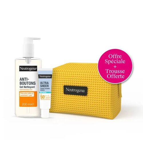 Trousse Soin Solaire Ultra Sheer Ntg : Fluide Invisible Oil Control Spf50 (50 Ml) Gel Nettoyant Anti-Boutons Neutrogena (200