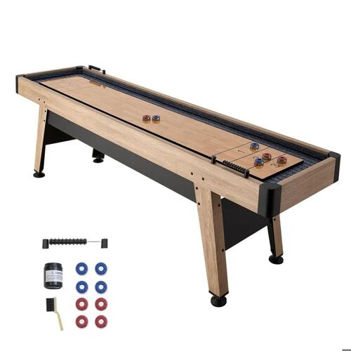 Table De Shuffleboard 2,7 M En Bois-Duoku-Avec Kit De Jeu De Palets Américain, Idéale Pour Salle De Jeux Ou Fêtes