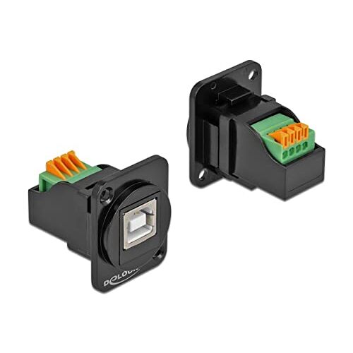 Delock D-Type Module - Modulares Faceplate-Snap-In - an Schalttafel montierbar - USB2.0 Type B - Schwarz (86733)
