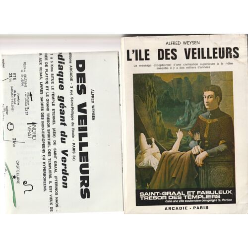 Alfred Weysen L Ile Des Veilleurs - Saint-Graal Et Fabuleux Tresor Des Templiers Dans Une Ville Souterraine Des Gorges Du Verdon - Arcadie 1973 Carte 70x50cm Zodiaque Du Verdon