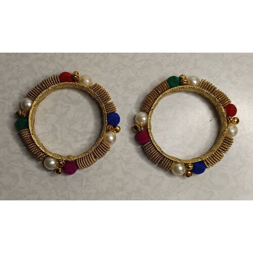 Paire De Bracelets Indiens Artisanaux (Kada / Kangan) – Style Ethnique & Festif