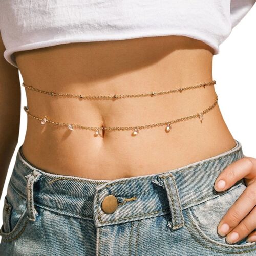 Chaîne De Taille Élégante Et Sexy Pour Femme ¿ Ornée De Perles Et De Strass En Verre, Accessoire Incontournable Pour Bikini, Parfaite Pour La Plage Et L'Été