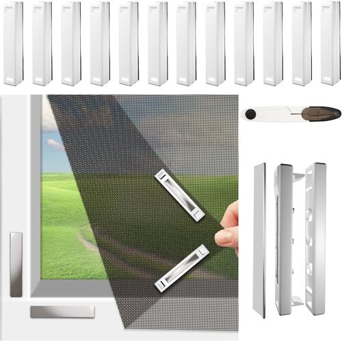 Moustiquaire pour fenêtre avec système de fixation magnétique – peut être coupée individuellement aux dimensions souhaitées (max. 150 x 130 cm)