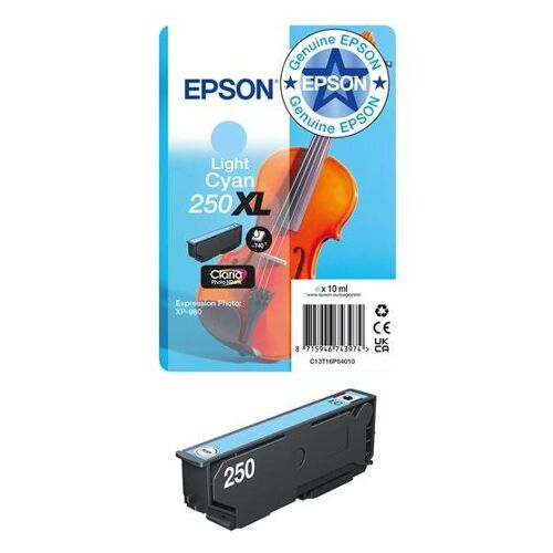 Epson 250XL - 10 ml - XL - cyan clair - original - blister - cartouche d'encre - pour P/N: C11CL95401, C11CL95402
