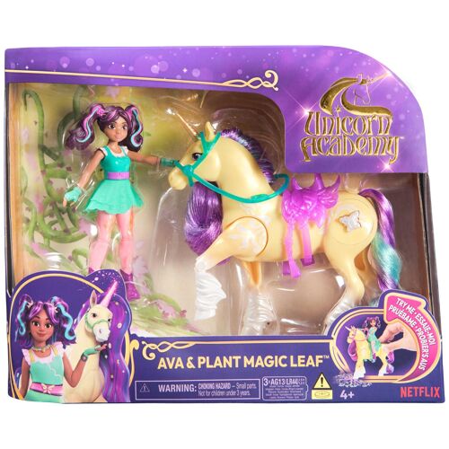 Unicorn Academy - L'Ecole des Licornes - Licorne Leaf Avec Lumières + Poupée Ava - Licorne Et Poupée À Collectionner - Jouets Inspirés De La Série L'Ecole des Licornes - Jouet Enfant 4 Ans Et +