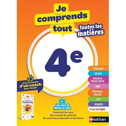 Je Comprends Tout 4e - Toutes Les Matières