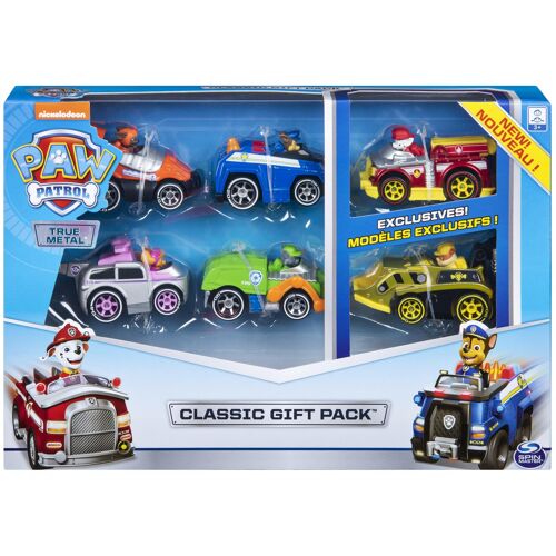 PAW Patrol, Coffret cadeau de 6 véhicules en métal True Metal à collectionner, Série Classique à l'échelle 1:55