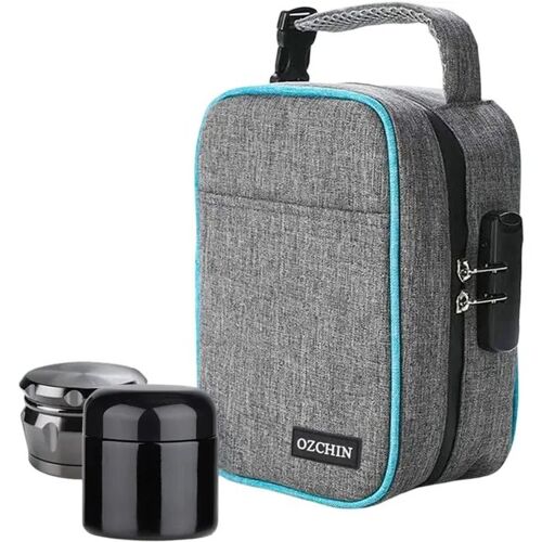 Sac de voyage anti-odeur avec serrure à combinaison gris 23x16x12 cm