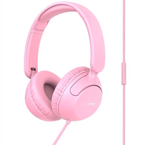imoshion Casque filaires pour enfants Câble AUX Limiteur de décibels Candy Pink