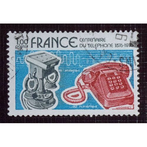 France N° 1905 Oblitéré De 1976 - 1f « Centenaire De La Première Liaison Téléphonique »